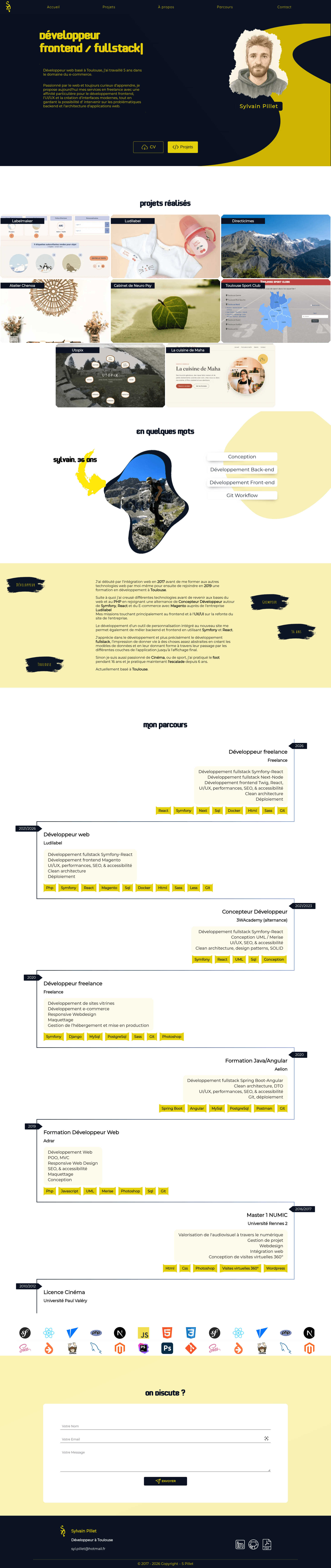 Aperçu du site Portfolio sur ordinateur