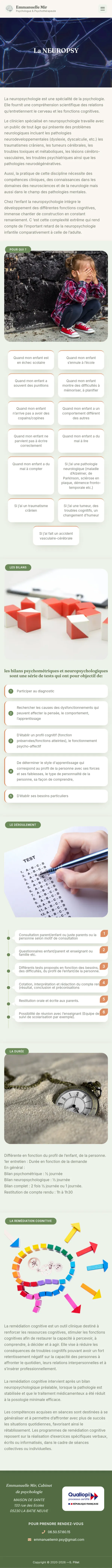Aperçu du site Cabinet de Neuropsy sur mobile