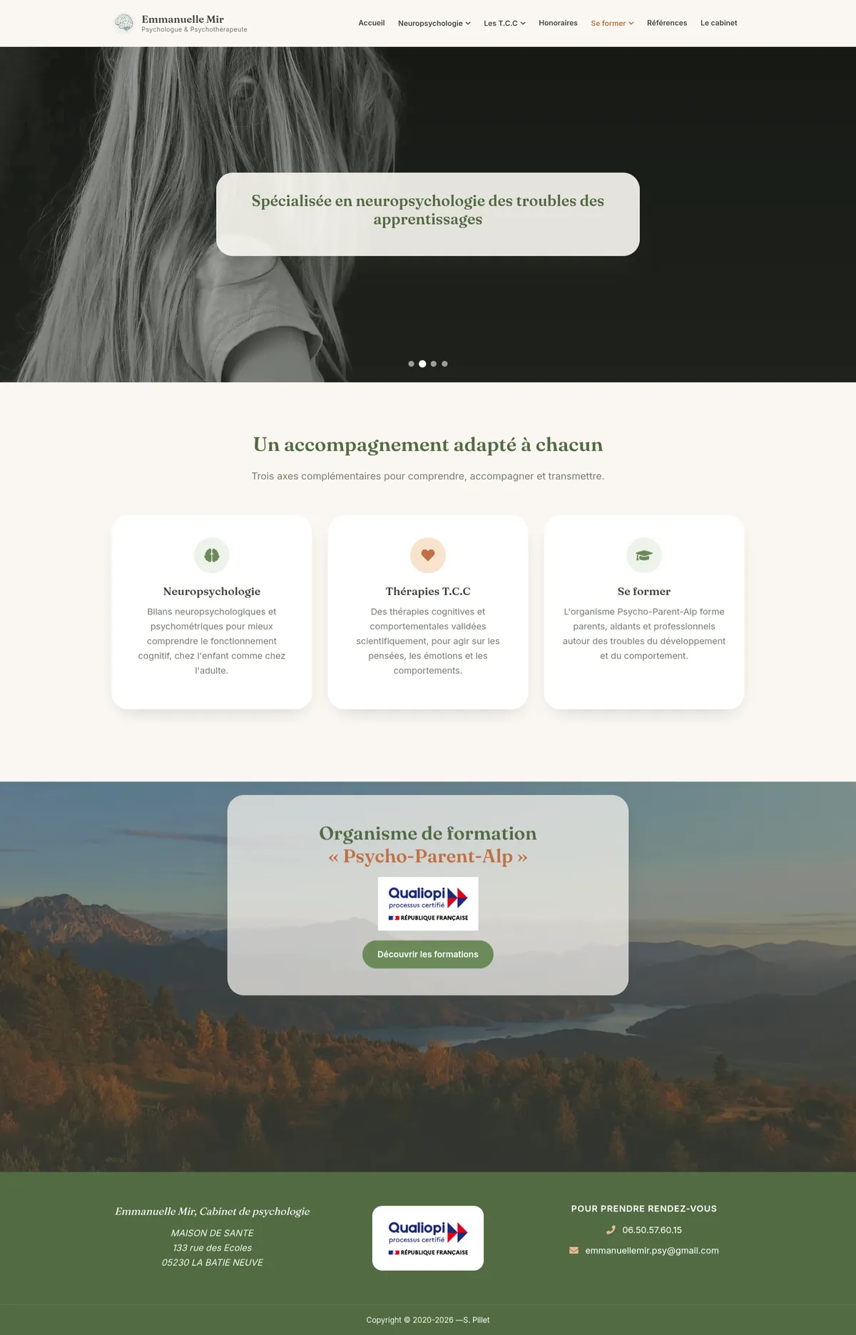 Aperçu du site Cabinet de Neuropsy sur ordinateur