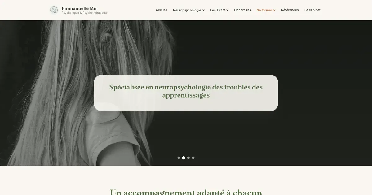 Aperçu du site Cabinet de Neuropsy